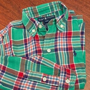 Ralph Lauren Green Plaid Button Down Shirt